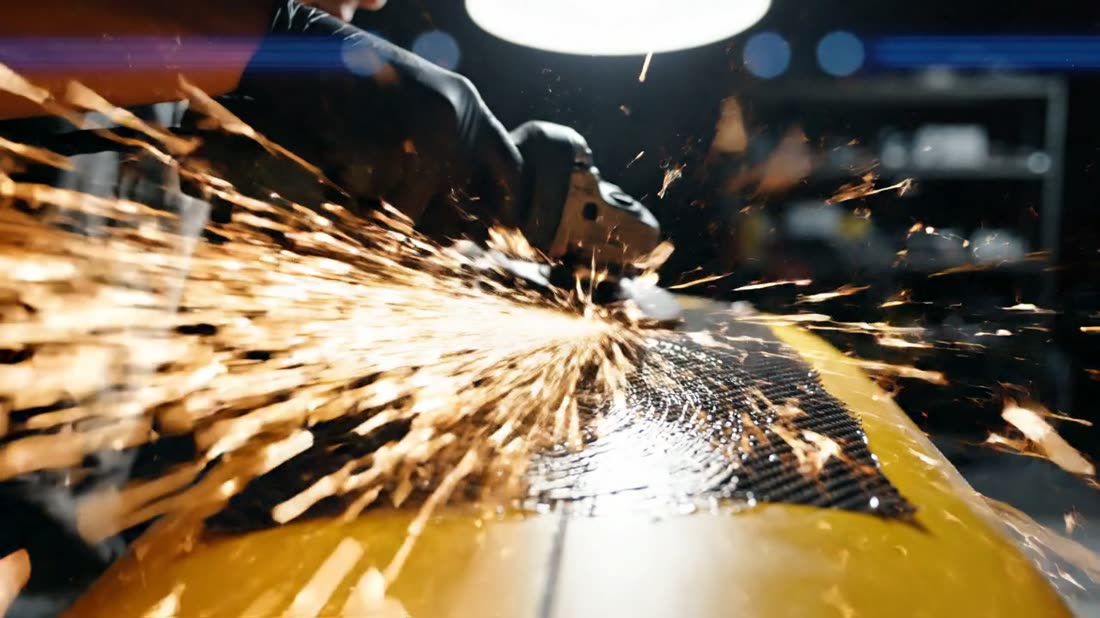 Carbon fiber layup with sparks